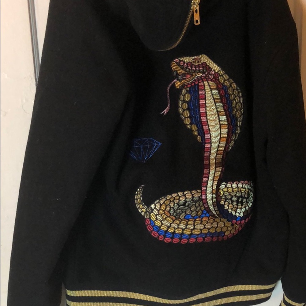 Diamond Supply Co. Men’s Embroidered Cobra Varsity Jacket Medium Black - Picture 2 of 11